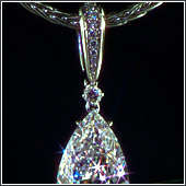 9ct. diamond pendant in platinum with pavee in bail