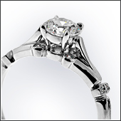 Platinum engagement ring with sculpted shank