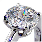 Perfectly elegant diamond solitaire in platinum